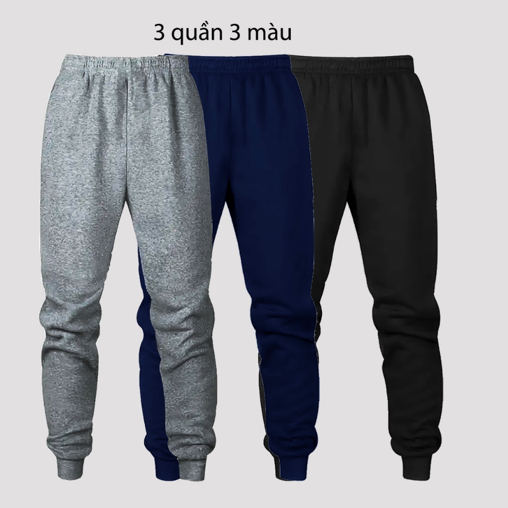 Combo 3 quần  Mẫu bất kỳ,Quần Thể Thao Cao Cấp Vải Loại 1 logo 7 màu Không Nhăn Không Xù màu đen