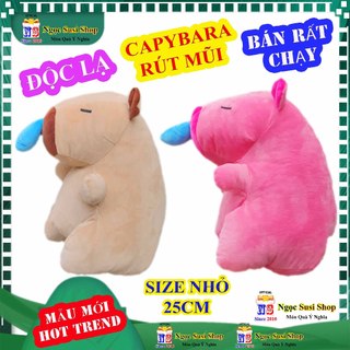 [MUA LÀ CÓ QUÀ] GẤU BÔNG CAPYBARA RÚT MŨI SIZE NHỎ 25CM SIÊU CƯNG - thú bông thú nhồi bông đồ chơi