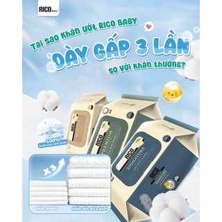 Khăn Ướt Cho Bé, Khăn Lau RICO BABY Nội Địa Hàn Không Mùi, An Toàn Cho Mẹ Bầu Và Trẻ Sơ Sinh, Thành Phần Tự Nhiên