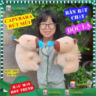 [MUA LÀ CÓ QUÀ] THÚ NHỒI BÔNG CAPYBARA RÚT MŨI SIZE NHỎ 25CM HOT TREND - gấu bông thú nhồi bông