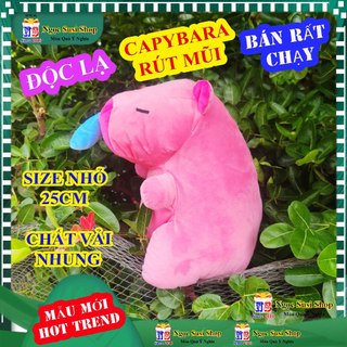[MUA LÀ CÓ QUÀ] THÚ NHỒI BÔNG CAPYBARA RÚT MŨI SIZE NHỎ 25CM HOT TREND - gấu bông thú nhồi bông