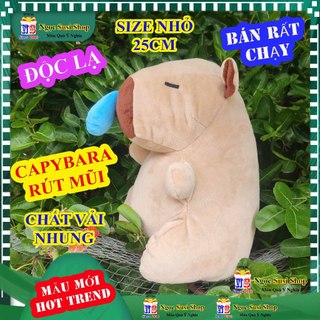 [MUA LÀ CÓ QUÀ] THÚ NHỒI BÔNG CAPYBARA RÚT MŨI SIZE NHỎ 25CM HOT TREND - gấu bông thú nhồi bông