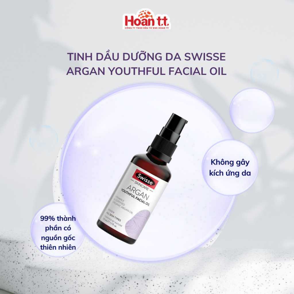 Ảnh Tinh Dầu Dưỡng Da Swisse SC Argan Youthful Facial Oil - Lọ Dưỡng Ẩm Da Mặt Giúp Làm Chậm Quá Trình Lão Hóa 50ml 268 2