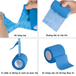 Băng keo thể thao đá bóng quấn cổ chân cao su non vải tự dính, băng keo cuốn cổ tay y tế - 2EVSHOP SIEU HOT