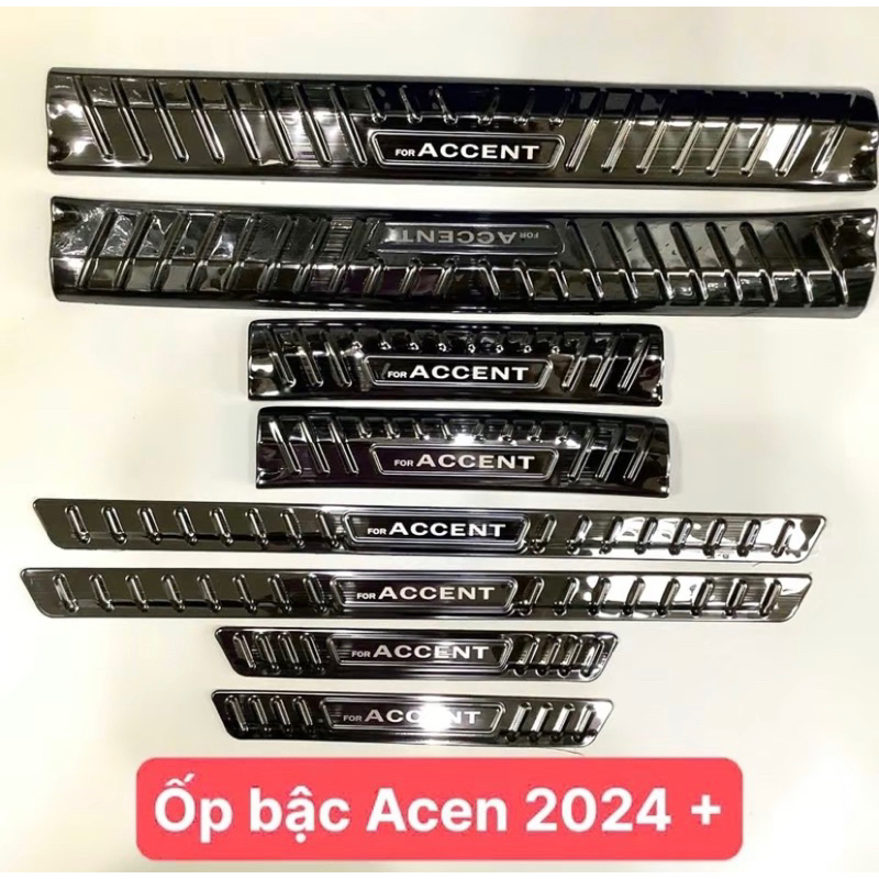 Ốp bậc cửa, nẹp bước chân xe #huyndai Accent 2018-2025 vân titan hàng cao cấp