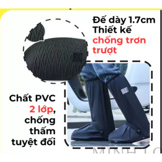 Ủng Đi Mưa, Ủng Bọc Giày Cổ Cao,  Đế Cao Su Chống Trượt.Chất Liệu PVC Cao Cấp Cho cả Nam - Nữ