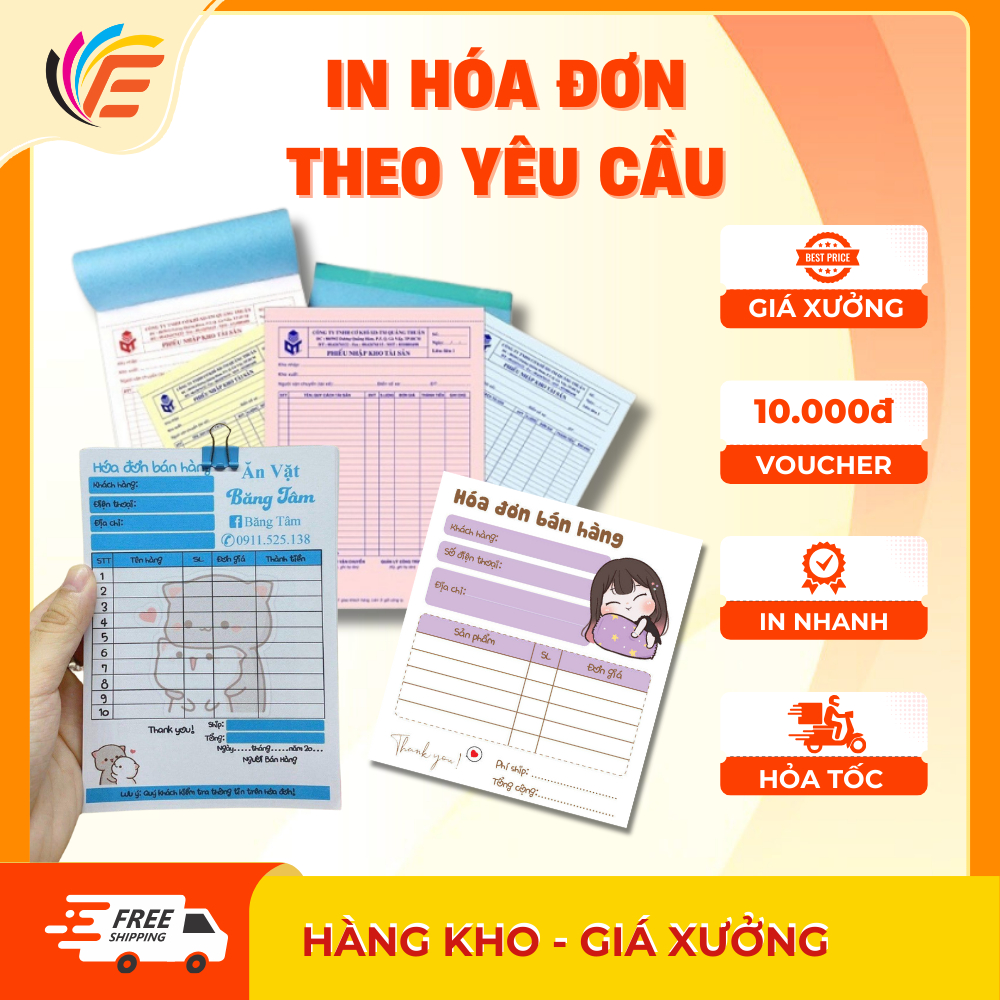In Hóa Đơn Bán Lẻ Theo Yều Cầu In Hợp Đồng In Sổ Bán Hàng