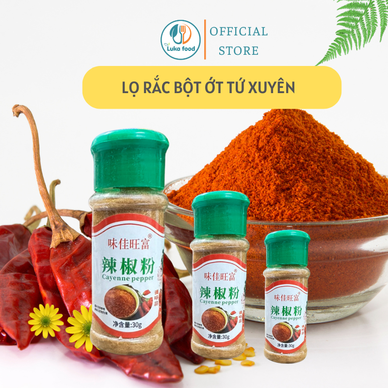 Hũ Rắc Gia Vị Nấu Ăn Vương Phi 35g - Xuyên Tiêu, Bột Ớt, Cà Ri, Tiêu Đen, Rắc Nướng, Hũ Nhỏ Gọn Luka Food
