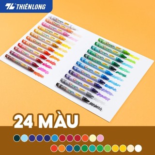 Bút sáp màu Thiên Long Colokit 12 màu và 24 màu tươi sáng tiêu chuẩn Châu Âu an toàn cho trẻ em tô màu, vẽ tranh
