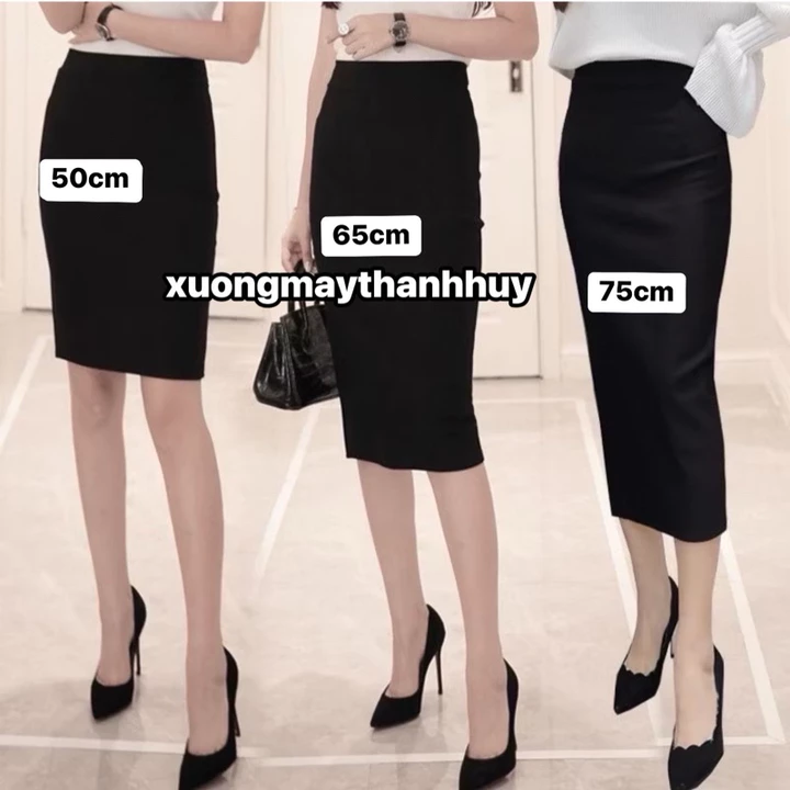 Chân váy công sở vải UMI, Chân váy bút chì hàn quốc co giãn thoải mái- đa dạng chiều dài
