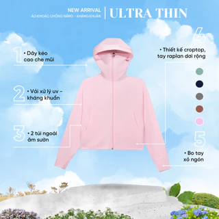 Áo khoác nữ croptop chống uv, chống nắng và kháng khuẩn _ Gavani hoz Ultra-thin