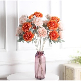 Hoa giả - Hoa mẫu đơn Lucas 70cm 1 cành 2 bông to 1 nụ trang trí đep, giống thật