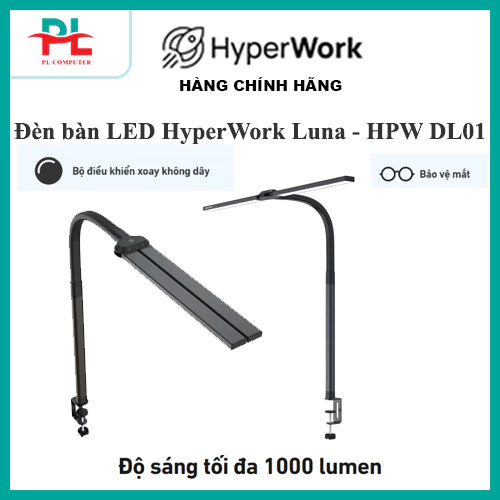 Đèn bàn LED HyperWork Luna DL01 / LB01 - Hàng Chính Hãng ( BẢO HÀNH 12 THÁNG)
