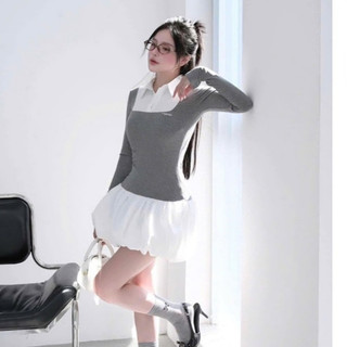 Đầm Tăm Phối Thô Belum BABYdool Tiểu Thư Tay Dài Nhẹ Nhàng