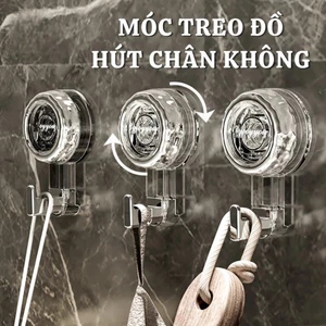 Móc Treo Đồ Hút Chân Không Chịu Lực Có Thể Tái Sử Dụng Nhiều Lần Không Cần Khoan Vít