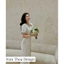 Váy body Tafa trắng đính hoa – thiết kế cao cấp Kim Thoa Design | Sang chảnh tôn dáng