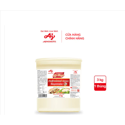 Sốt Mayonnaise Loại 3kg AjNOMOTO, Sốt Mayonnaise AJi-Mayo chỉ dùng cho nhà hàng và quán ăn lớn