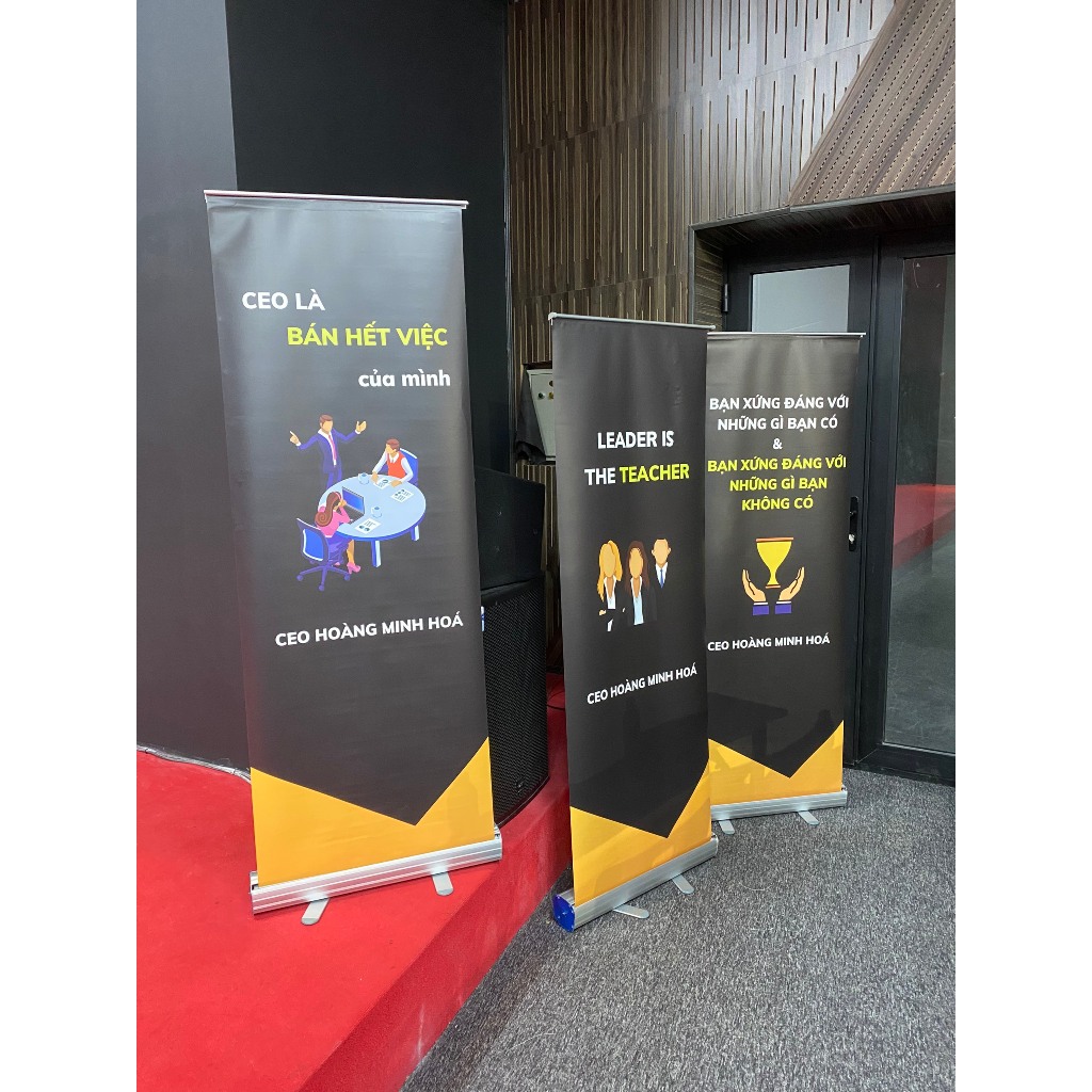 Chân Standee cuốn, chân X. Giá đỡ Standee loại thường/ loại xịn