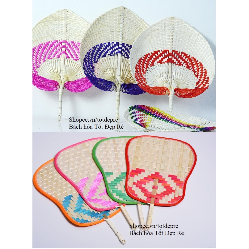 Quạt ba tiêu nan tre làm mát , quạt ông địa múa lân , quạt tễu dùng trang trí