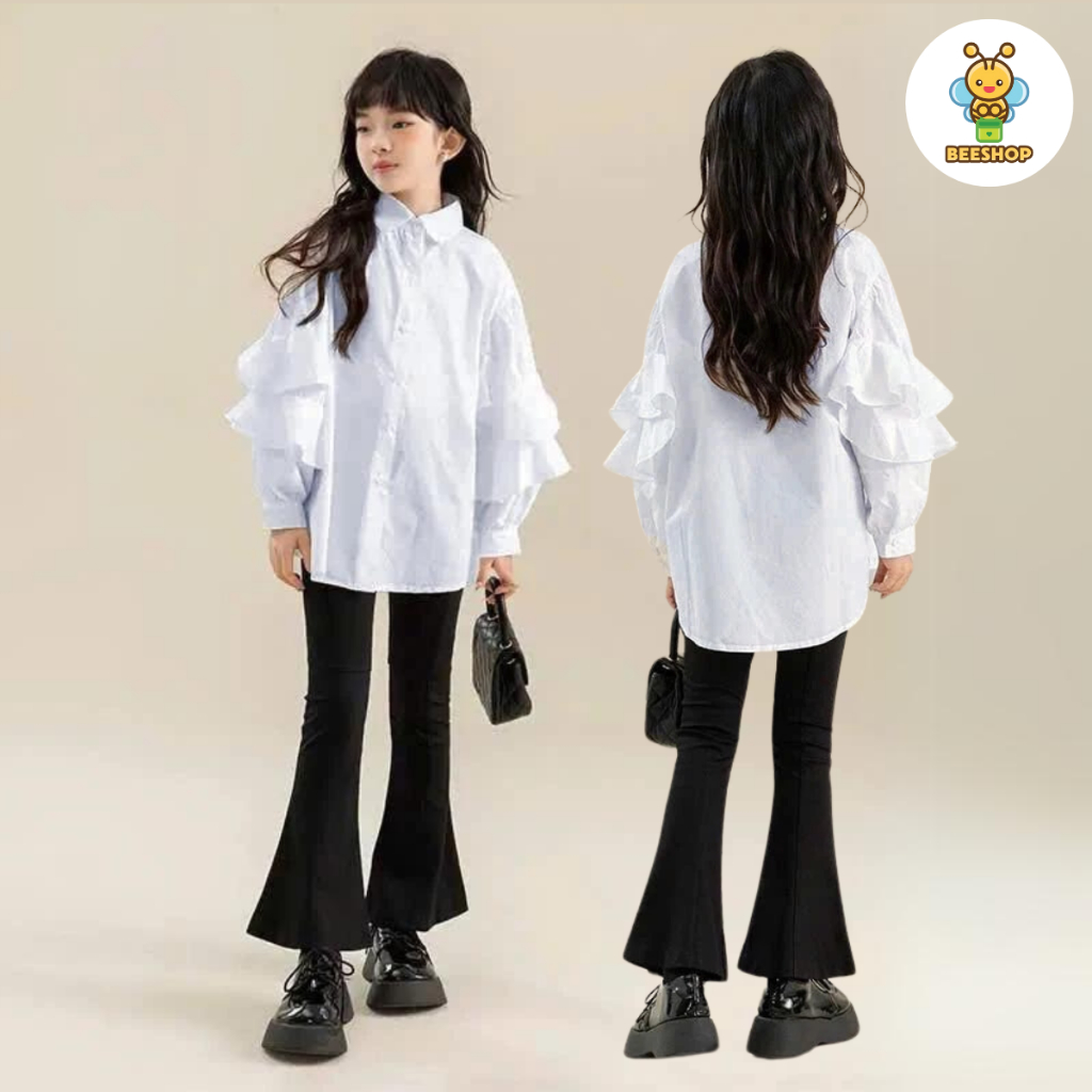 Áo sơ mi tay bèo  cho bé gái size đại BEESHOP D25067