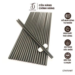 Đũa Gỗ HAHANCO [CTH701MT] Mun Sừng Vip Đầu Tròn Kháng Khuẩn Chống Nấm Mốc