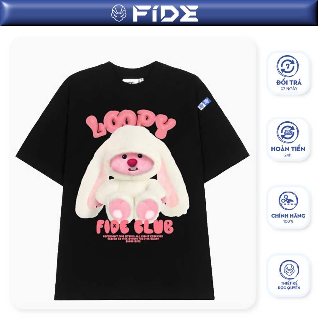 Ảnh Áo thun FIDE LOOPY Hải Ly unisex form rộng cổ tròn LOOPY - AT14 1