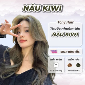 Thuốc nhuộm tóc màu NÂU KIWI thuốc nhuộm tóc không cần tẩy, kem nhuộm tóc tại nhà _ Tony Hair