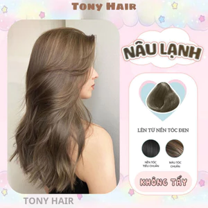 Thuốc nhuộm tóc nâu, thuốc nhuộm tóc Nâu Lạnh không cần tẩy tặng kèm oxy trợ dưỡng _ Tony Hair