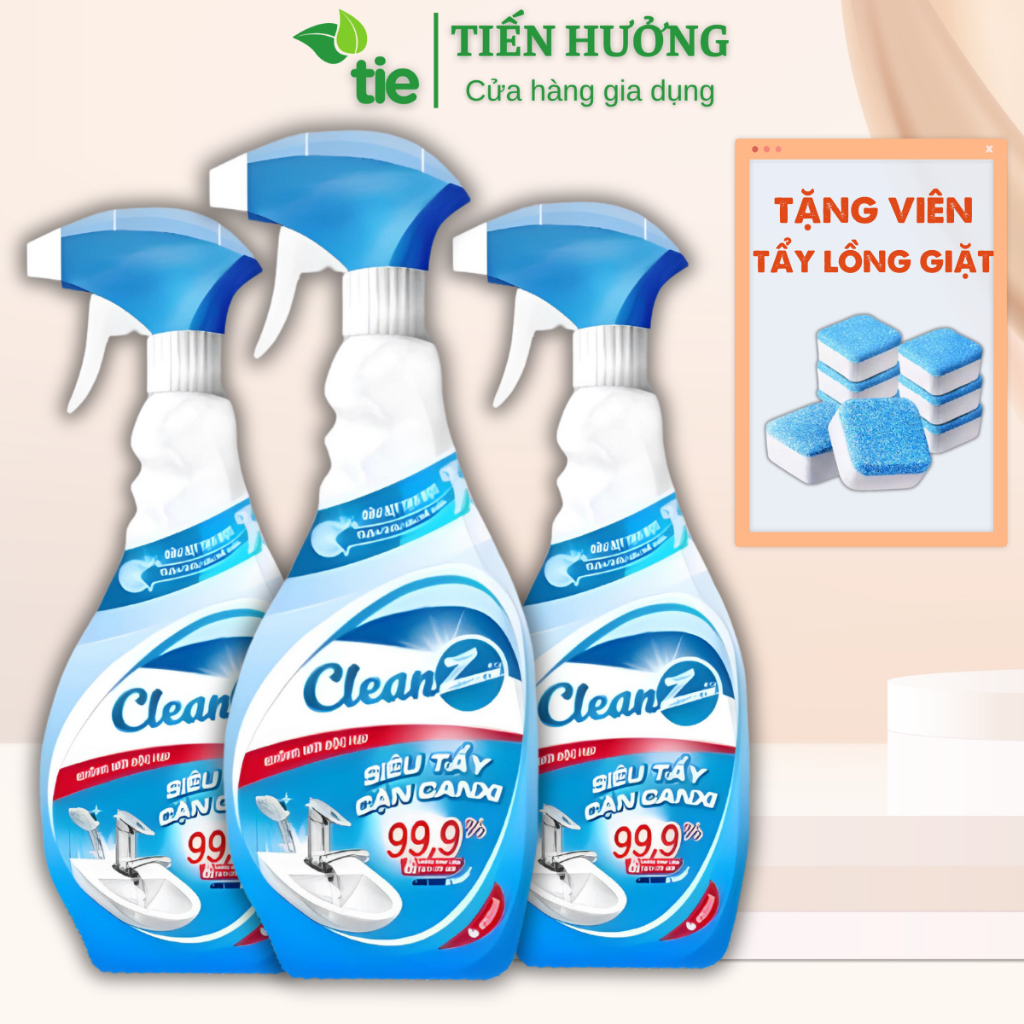 Chai Xịt Siêu Tẩy Cặn Canxi CleanZ Chống Ăn Mòn Inox Vệ Sinh Vòi Rửa ...