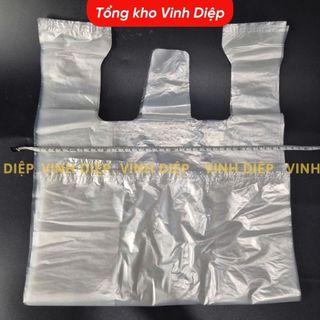 1kg túi nilon trắng, bóng đựng 20kg có quai xách, chất dai, đẹp - hàng loại 1, túi bóng 20kg trắng