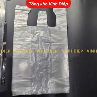 1kg túi nilon trắng, bóng đựng 20kg có quai xách, chất dai, đẹp - hàng loại 1, túi bóng 20kg trắng
