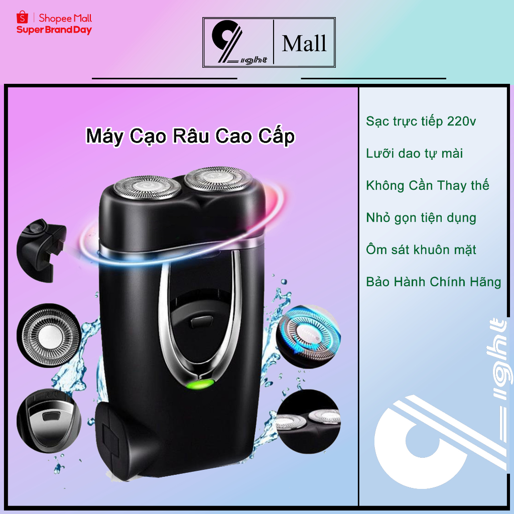 Máy cạo râu mini 2 lưỡi 9Light tự mài độ bền cao - BẢO HÀNH 12 THÁNG ...
