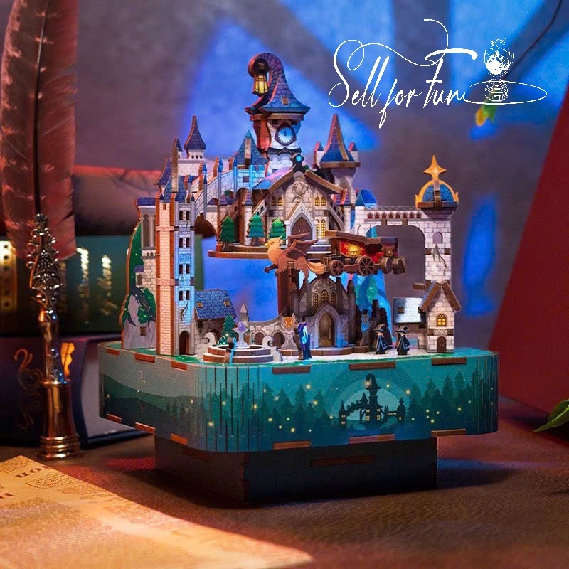 Đồ Chơi Lắp Ráp Mô Hình Gỗ 3D Music Box Hộp Nhạc Lâu Đài Phù Thủy Phép Thuật HARRY POTTER TQ928