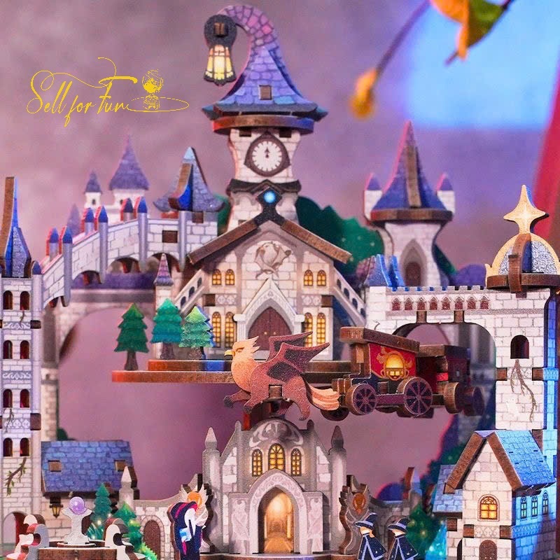 Đồ Chơi Lắp Ráp Mô Hình Gỗ 3D Music Box Hộp Nhạc Lâu Đài Phù Thủy Phép Thuật HARRY POTTER TQ928