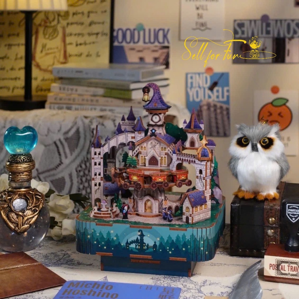 Đồ Chơi Lắp Ráp Mô Hình Gỗ 3D Music Box Hộp Nhạc Lâu Đài Phù Thủy Phép Thuật HARRY POTTER TQ928