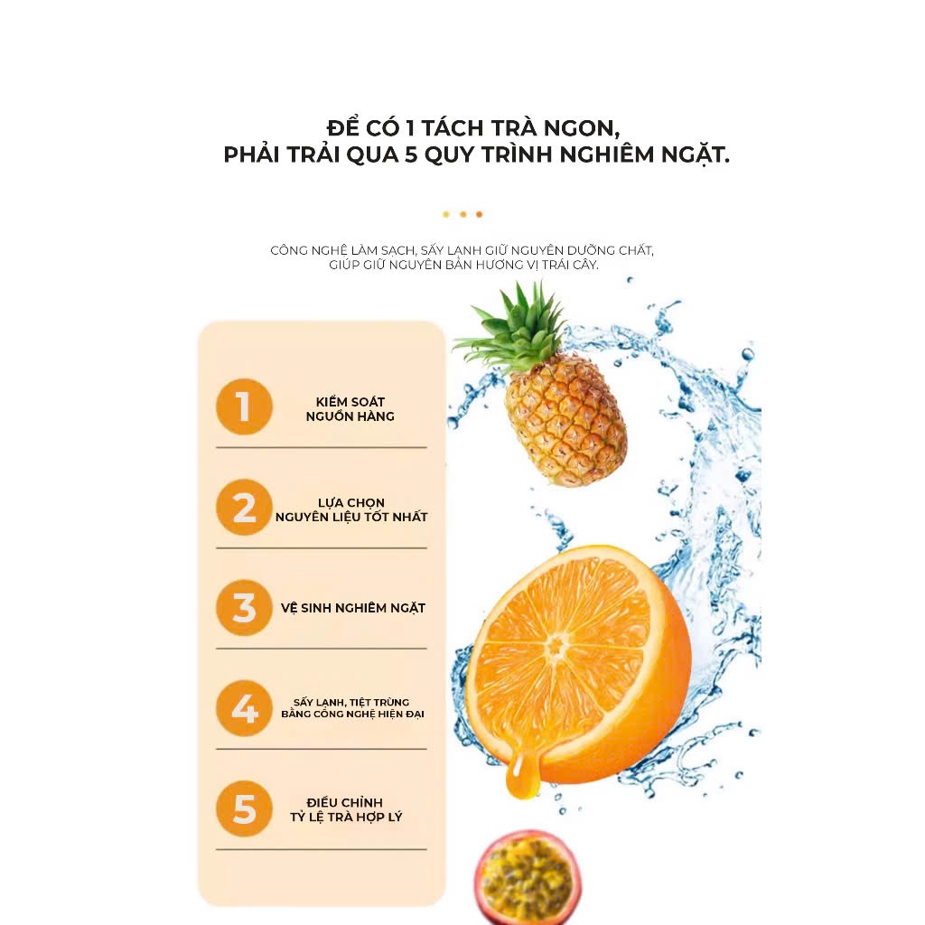 Trà Detox Chanh Dây Cam Dứa HERBONE Giải Khát, Trắng Da, Bổ Sung Vitamin C