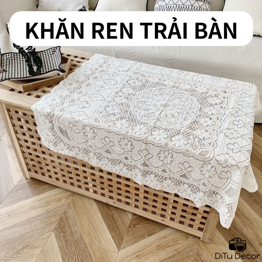 Khăn ren, khăn ren trải bàn, vải decor phụ kiện trang trí trải bàn họa ...