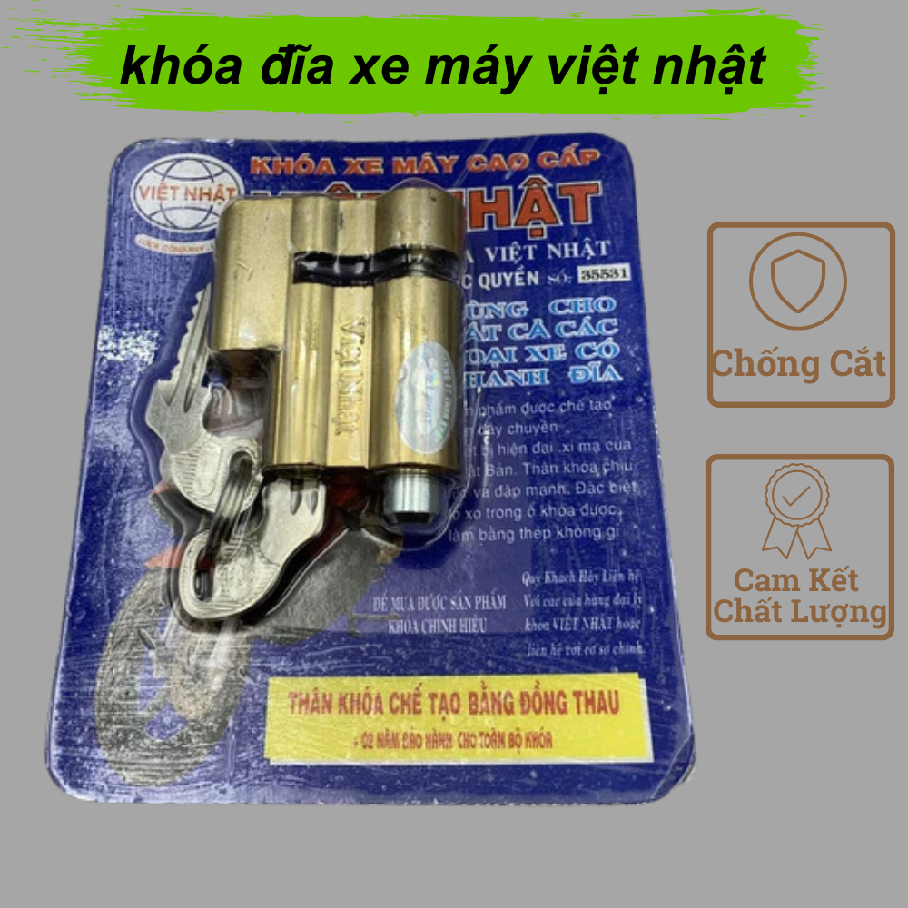 Khóa đĩa xe máy chống trộm Việt Nhật, khóa phanh đĩa chống cắt Việt Nhật