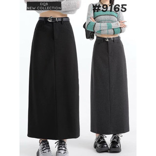 QCL1 6092 Chân váy dạ dài dáng A kèm đai form siêu đẹp