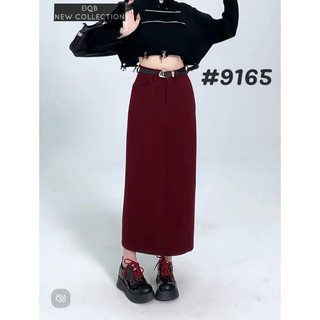 QCL1 6092 Chân váy dạ dài dáng A kèm đai form siêu đẹp