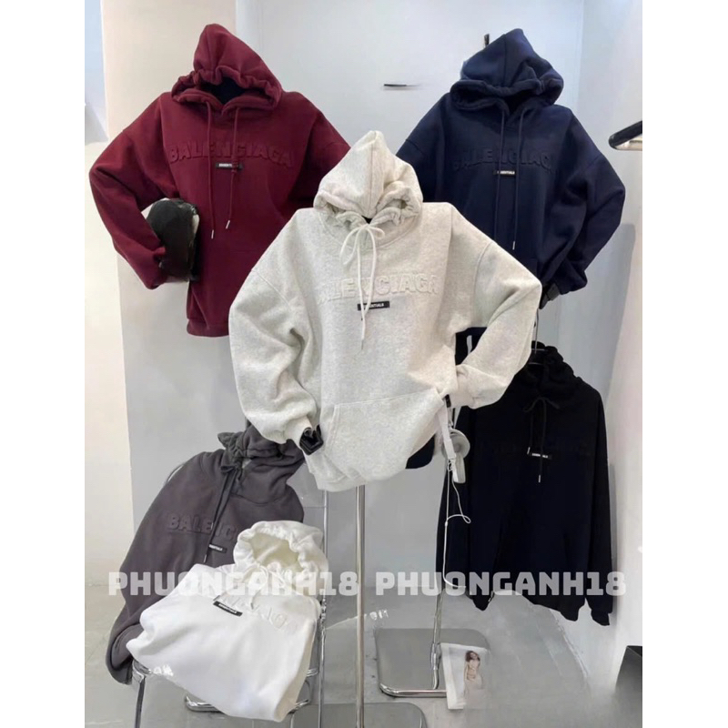 Áo hoodie nỉ Balen lót nhung Loại 1 (Sẵn /ảnh thật)