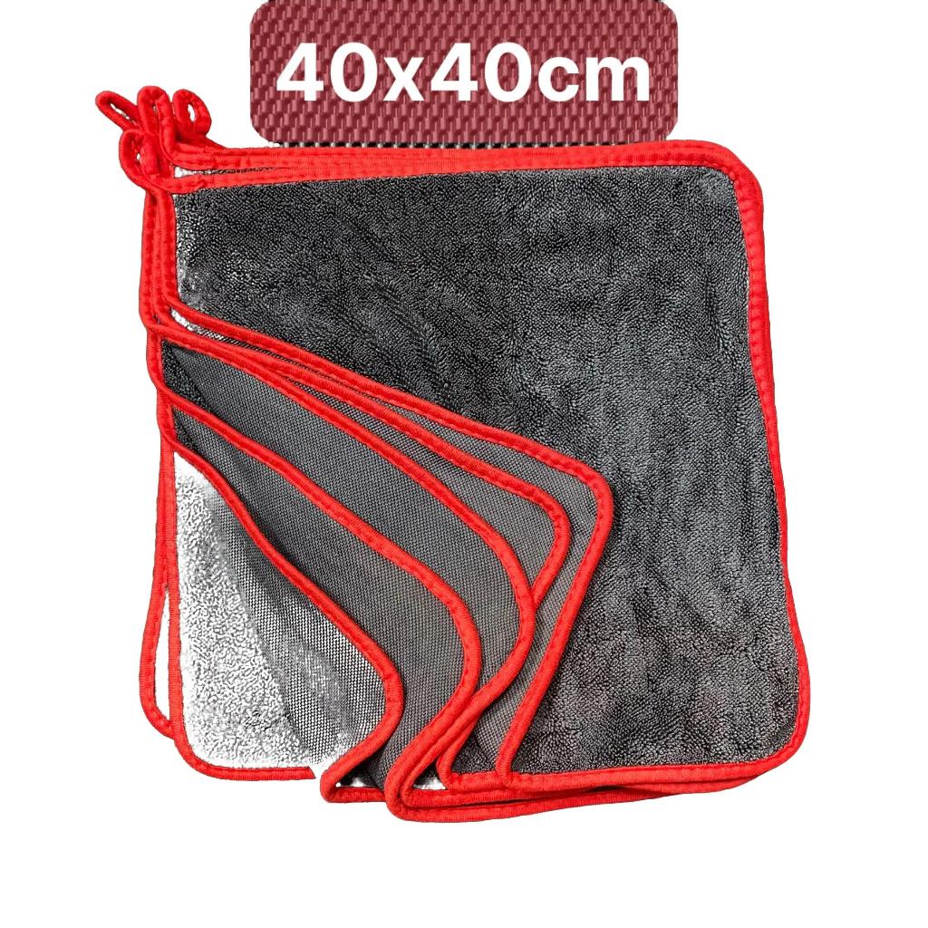 KHĂN SIÊU THẤM HÚT CHẤT LIỆU MICROFIBER  - LAU XE- NỘI THẤT -  THẤM HÚT NƯỚC CỰC TỐT-[KHĂN VIỀN ĐỎ]