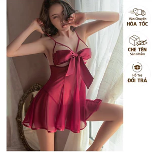 Váy ngủ lưới thun xuyên thấu sexy - Đầm mặc nhà gợi cảm quyến rũ - Kellywang