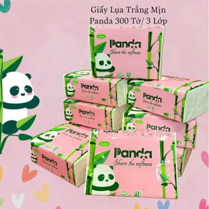 Giấy Gấu Trúc PANDA Share the softness Lụa Trắng 3 Lớp dai mềm mịn giấy cao cấp không mùi an toàn mềm mại