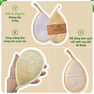 Bông Tắm Xơ Mướp KB Ecolife An Toàn Cho Cơ Thể Massage Dưỡng Ẩm Tẩy Tế Bào Chết (giọt nước)