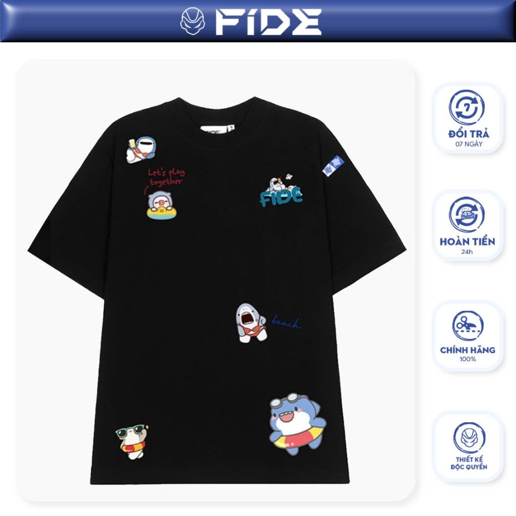 Ảnh Áo thun FIDE SHARK BABYB unisex form rộng cổ tròn SHARK - AT29 1