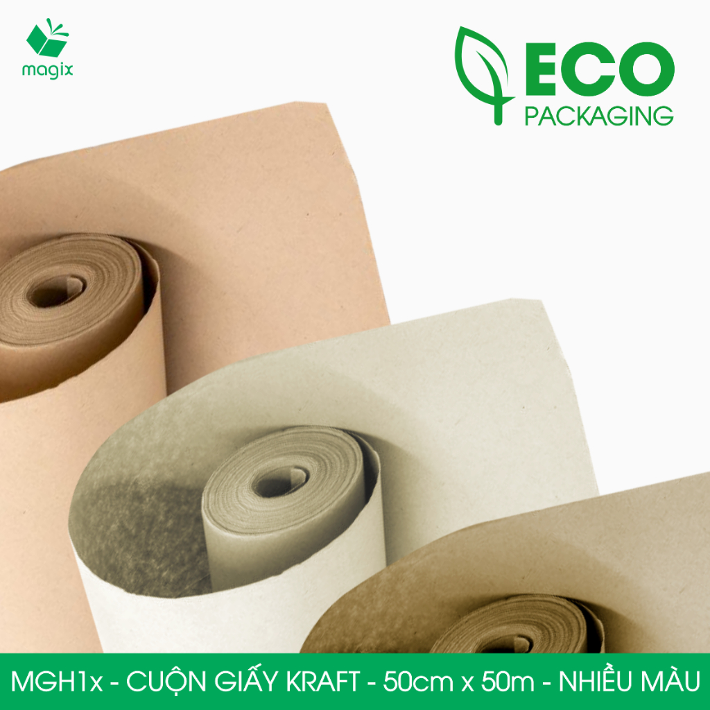 MGH1 - Combo 50cm x 50m - Cuộn giấy Kraft gói hàng, gói quà, giấy lót ...