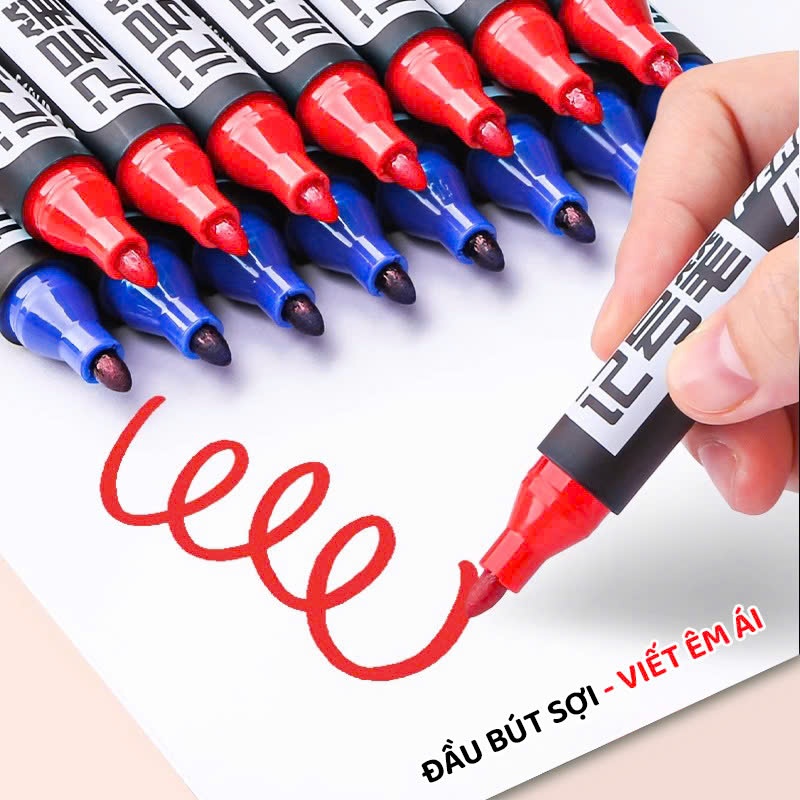 Bút Lông Dầu Không Xóa Được Chống Thấm 3 Màu Đen Xanh Đỏ Mực Đều Bám Dính Tốt Văn Phòng Phẩm Giá Rẻ