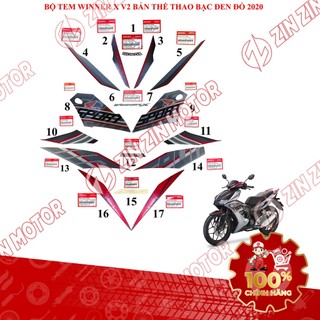 Tem Rời Winner X V2 2019+ Zin Bạc Đen Đỏ 2020 Phiên Bản Thể Thao Chính Hãng