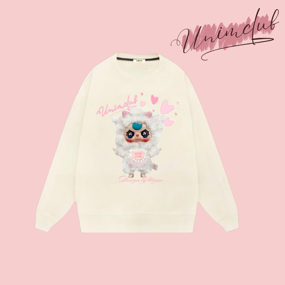 [Three Baby V3] Áo Sweater Three Baby V3 Kitten Trắng Nỉ Chân Cua Cao Cấp Form Rộng Unisex Mùa Thu Đông Nam Nữ - SWTV31